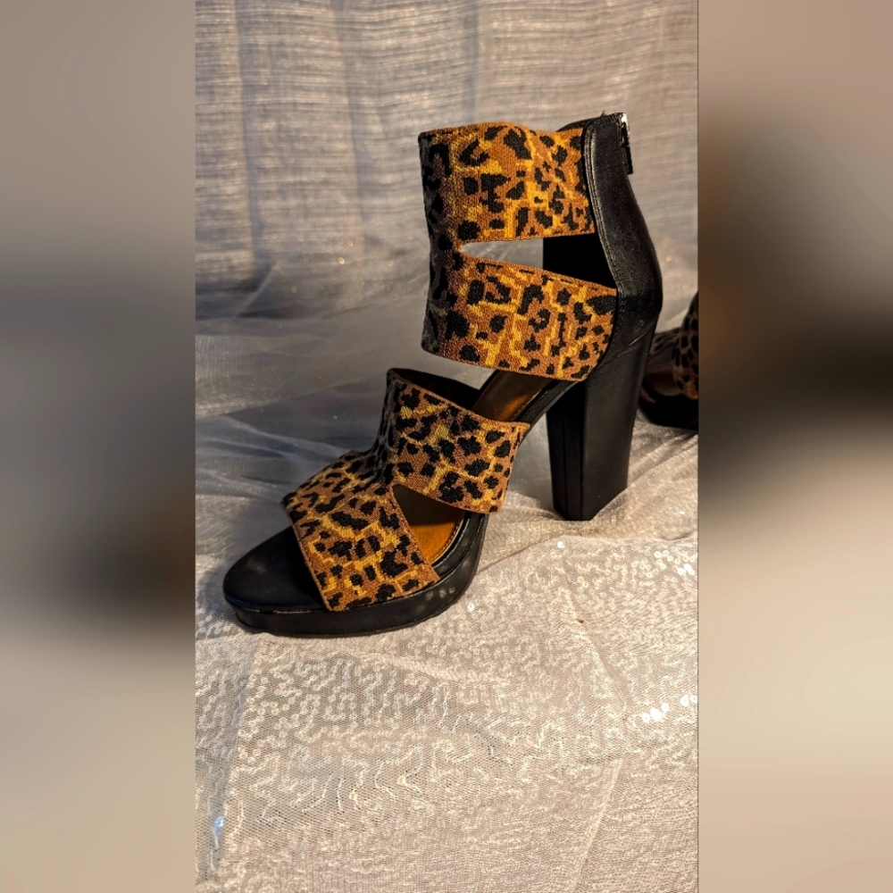 Animal Print Strappy Heels